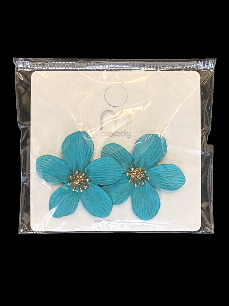 Elegant Blue Floral Earrings Nwt